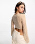 Фото #3 товара Urban Revivo ruched front knitted top in beige