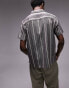 Фото #8 товара Topman short sleeve regular fit woven striped revere shirt in multi