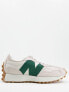 Фото #1 товара New Balance 327 trainers in off white and green