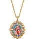 Фото #1 товара Symbols of Faith enamel Crystal Mary and Child Pendant Necklace 24”