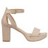 CL by Laundry Go On Block Heels Womens Beige Dress Sandals GASP-NDE