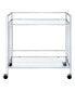 Cara 34.5" 2-Tier Rectangular Glass Serving Cart