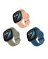 Фото #1 товара Ремешок для часов WITHit Серый, Светло-розовый и Темно-синий Набор плетеного силиконового ремешка, 3 штуки, совместимый с Fitbit Versa 3 и Fitbit Sense