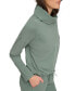 Women's Sueded Pique Cowl Neck Top with Drawstring Waistband