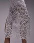 Topshop co-ord premium lace detail midi skirt in ivory