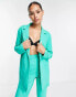 Фото #4 товара ASOS DESIGN jersey slouchy suit blazer in green