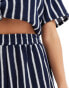 ASOS DESIGN short co-ord in navy and white stripe