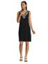 Petite Embroidered Cotton Jersey Sleeveless Swim Cover-up Dress