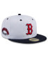 Фото #1 товара Men's White Boston Red Sox Throwback Mesh 59fifty Fitted Hat