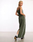 Фото #4 товара COLLUSION sporty stripe maxi skirt in khaki