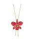 Фото #3 товара Diamond2Deal 24K Gold-trim Lacquer Fuchsia Cattleya Orchid Adjustable Necklace