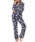 Women's Long Sleeve Floral Pajama Set, 2-Piece