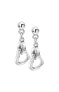 Romantic silver earrings with diamonds Trio DE704