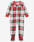 Фото #1 товара Family Pajamas Baby Cotton Winterton Plaid Snug-Fit Footed Family Holiday Pajamas, Created for Macy's