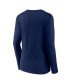 ფოტო #4 პროდუქტის Women's Navy New England Patriots Hometown Sweep Long Sleeve V-Neck T-shirt