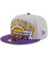 Фото #1 товара Men's Gray, Purple Los Angeles Lakers Tip-Off Two-Tone 59FIFTY Fitted Hat