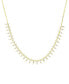 ფოტო #1 პროდუქტის Cubic Zirconia Round & Baguette Dangle Collar Necklace in 14k Gold-Plated Sterling Silver, 18 + 2" extender