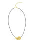 ფოტო #4 პროდუქტის Gold Tarnish Resistant Adjustable Teardrop Black Chord Necklace