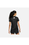 Фото #3 товара Dri-Fit Swoosh Graphic Running Short-Sleeve Kadın Tişört, Kadın Spor Siyah Tshirt