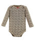 ფოტო #2 პროდუქტის Baby Girls Cotton Long-Sleeve Bodysuits, Buffalo Plaid Leopard, 5-Pack