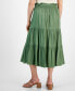 ფოტო #1 პროდუქტის Petite Tiered Smocked-Waist Midi Skirt
