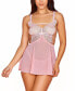 ფოტო #1 პროდუქტის Women’s 2 PC Babydoll Lingerie Set with Laced Butterfly Bodice and Mesh Skirt