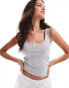 Фото #1 товара ONLY bow detail tank top in light grey