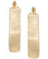 ფოტო #3 პროდუქტის Textured Oval Hoop Earrings in 10k Gold