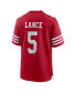 ფოტო #2 პროდუქტის Men's Trey Lance Scarlet San Francisco 49ers Game Player Jersey