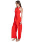 Фото #3 товара Women's Belted Flare-Leg Jumpsuit