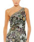 Фото #5 товара Women's Embellished Floral One Shoulder Gown