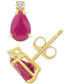 ფოტო #7 პროდუქტის Sapphire (1-7/8 ct. t.w.) & Diamond Accent Stud Earrings in 14k Gold (Also in Emerald & Ruby)