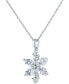 Diamond Snowflake Pendant Necklace (1/10 ct. t.w.) in Sterling Silver