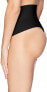 Yummie 170705 Womens Tamers Mid Waist Thong Panties Underwear Black Size X-Small