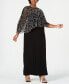 Plus Size Beaded Cape Gown