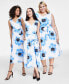 Фото #7 товара Women's Floral Print Sleeveless Midi Dress, PXXS-3X