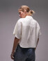 Фото #2 товара Topshop crop lightweight twill shirt in ivory