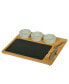 Deluxe Bamboo, Slate Cheese Board, 3 Bowls, Multifunction Knife