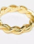 Orelia 18k gold plated twist textured ring