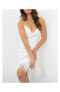 Фото #2 товара Халат Le Laurier Bridal Silk Slip - Short - Cowl Neck - Ostrich Feather