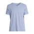 George Textured T-Shirt Mens Large Blue Cotton Shortsleeve Pullover V-Neck Solid