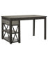 Фото #1 товара Gray Gunmetal Finish Counter Height Dining Table with Storage Shelves