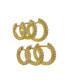 14K Gold Plated Huggie Hoop Earring Pack, 6 Pieces