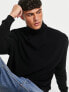 Фото #1 товара ASOS DESIGN lightweight oversized rib roll neck jumper in black