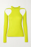 Фото #2 товара DION LEE 289225 Women's Cutout merino wool-blend top Acid Yellow Size M