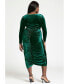 ფოტო #1 პროდუქტის Plus Size V Neck Pleated Front Dress