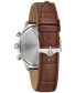 ფოტო #3 პროდუქტის Men's Chronograph Classic Sutton Brown Leather Strap Watch 41mm
