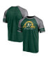 Фото #4 товара Men's Heather Green Oakland Athletics Utility Two-Stripe Raglan Tri-Blend T-shirt