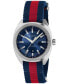 ფოტო #1 პროდუქტის Men's GG2570 Swiss Blue-Red-Blue Web Nylon Strap Watch 41mm YA142304