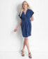 Фото #1 товара Petite Twist-Front Dolman-Sleeve V-Neck Dress